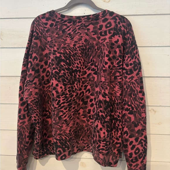 ALLSAINTS Lo Redar Leopard Print Sweatshirt size medium in pink and black - Picture 9 of 12